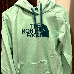 Women’s North Face hooded sweatshirt, mint green, great condition